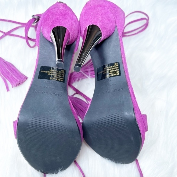 Colin Stuart Purple Lace Up Ankle Tie Pumps Heels Size 8.5 - Picture 10 of 13